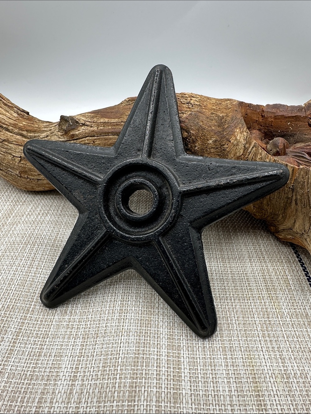 Architectural cast-iron 5 point star. Vintage piece. 7” Diameter
